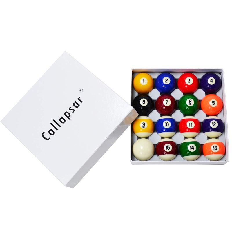 Collapsar Deluxe 2-1/4"" Billiard Pool Balls Marble-Swirl Style Billiards Ball Complete 16 Ball Set (Several Style Available) (Deluxe Set) - Image 3